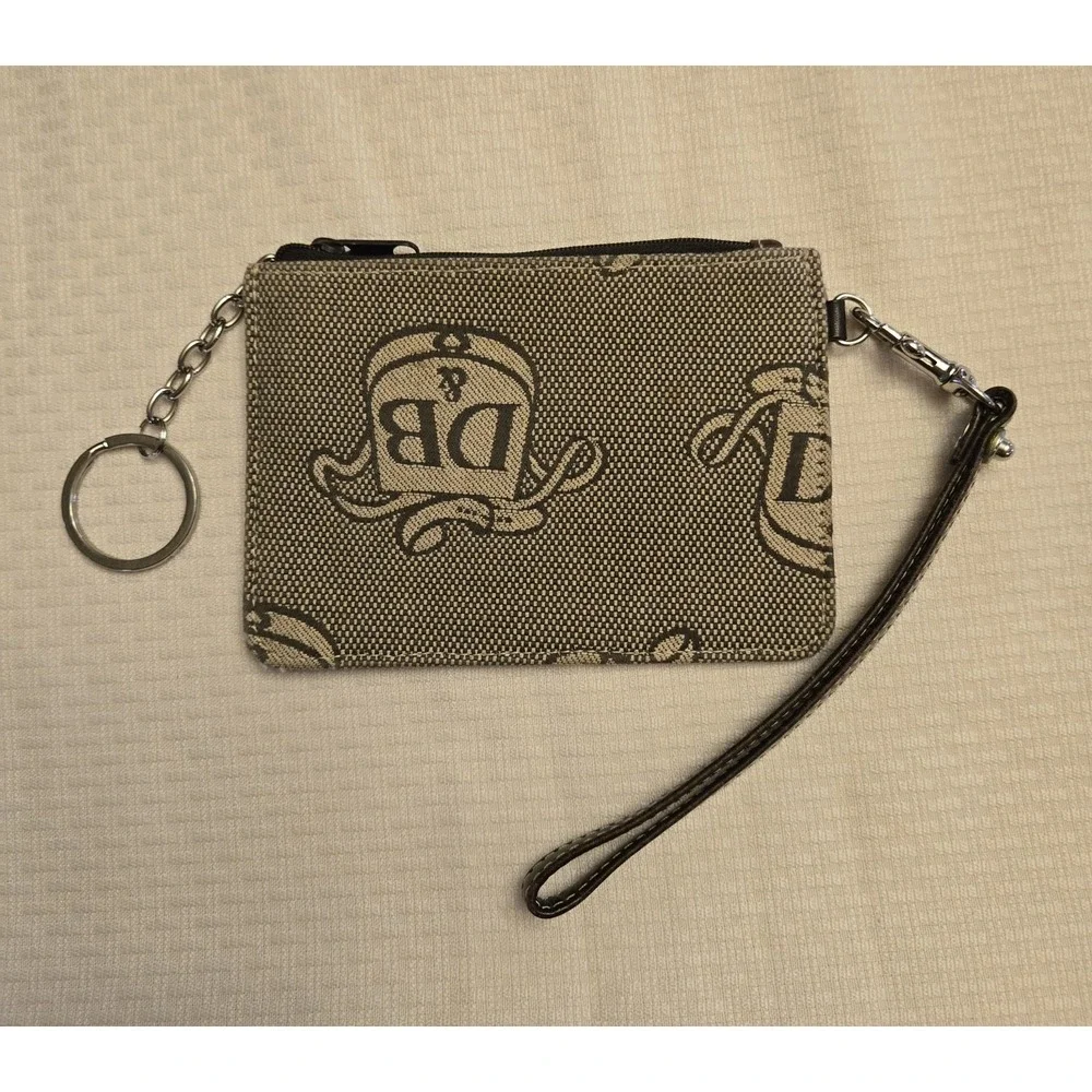 Vintage DOONEY & BOURKE Canvas Wristlet & Keychain Change Purse‎ Donegal Crest